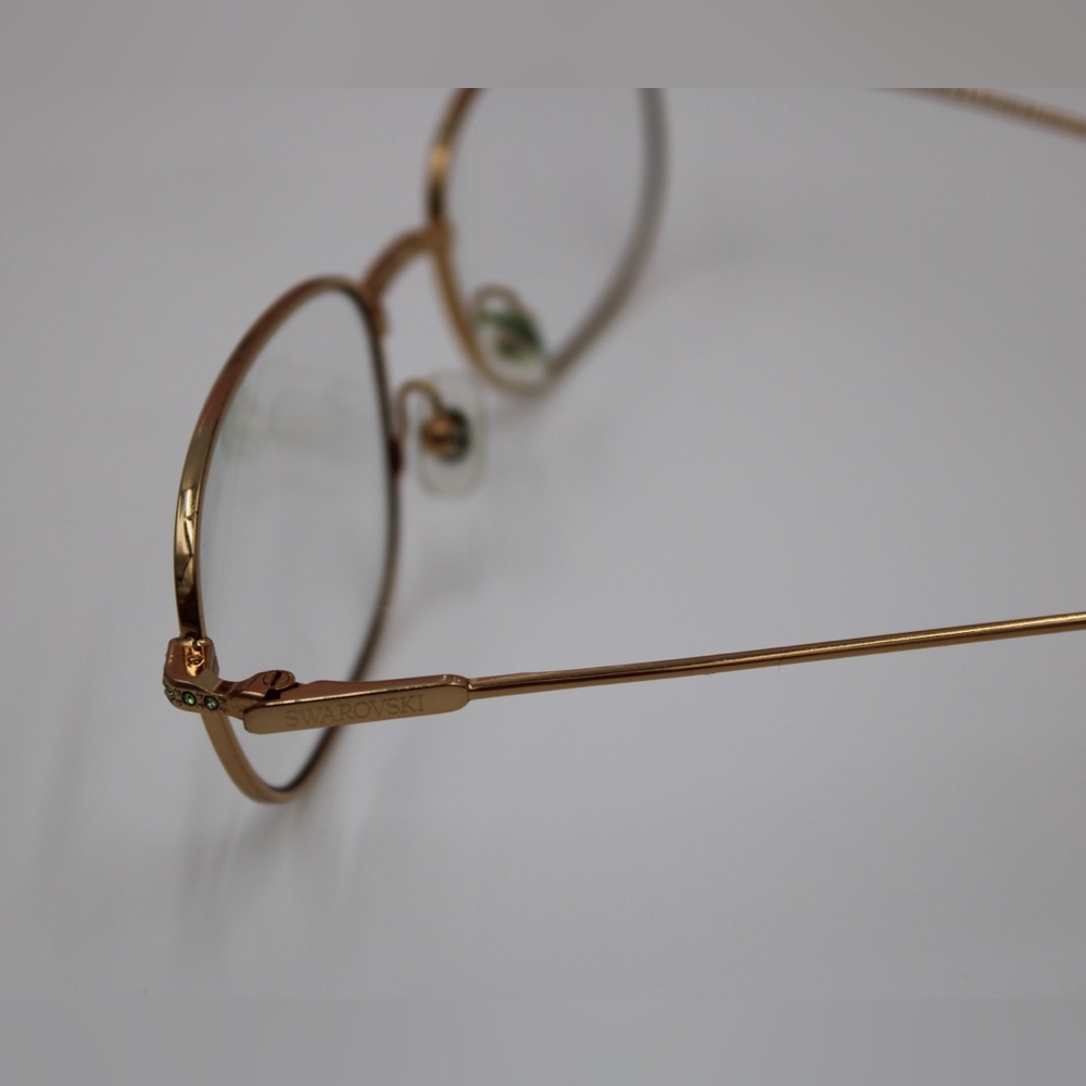 Swarovski Gold Rimmed Eyeglasses with Crystal Accents - Picture 4 of 5